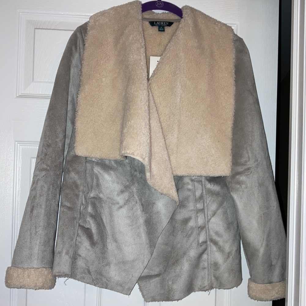 Lauren Ralph Lauren faux shearling jacket M new with tags